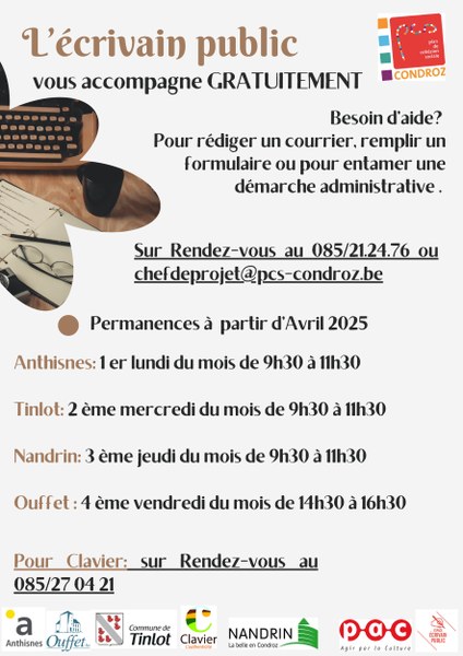 Écrivain Public - PCS Condroz